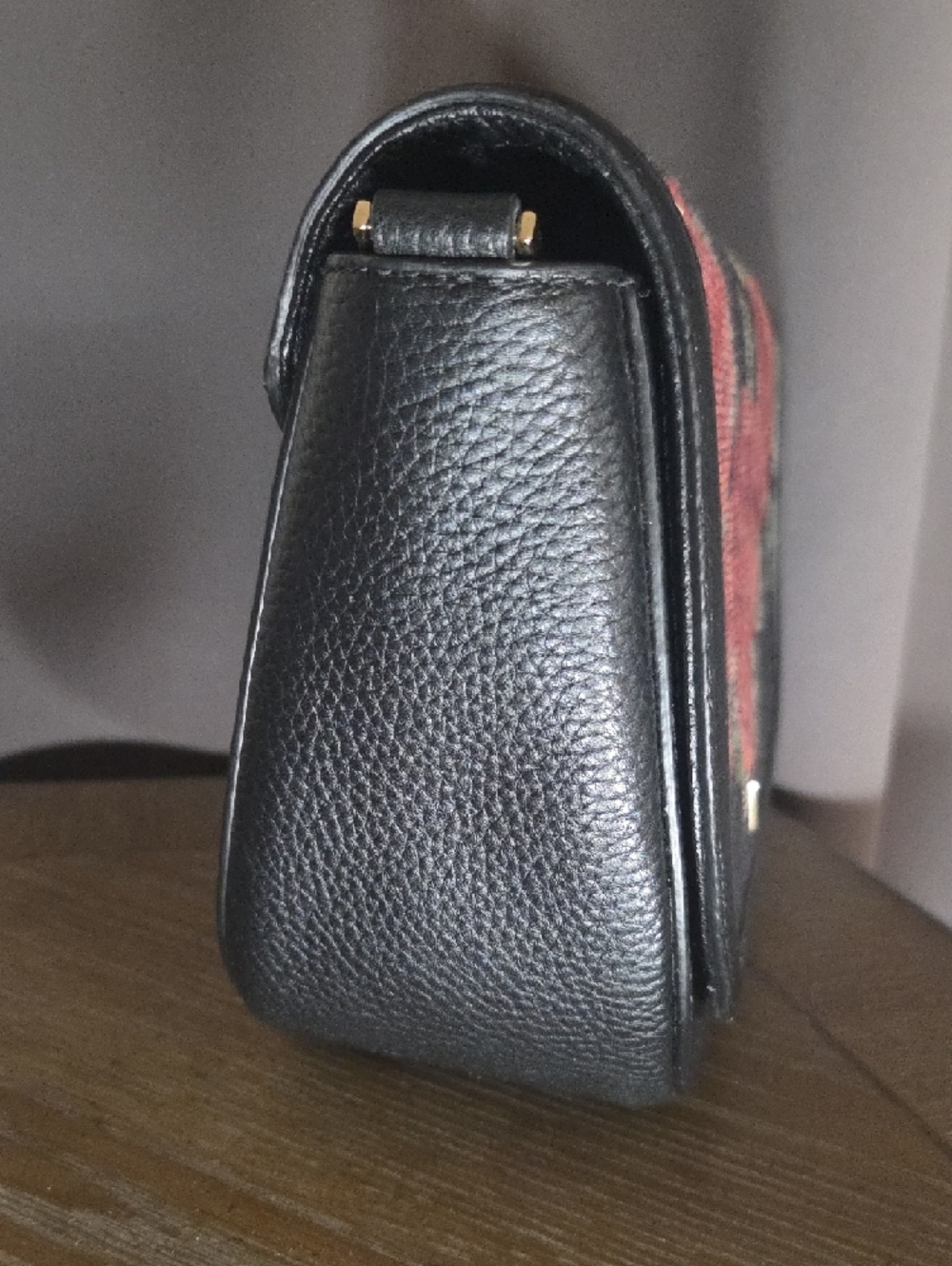 Kate Spade Black Crossbody Bag with Red Rose Needlepoint - Picture 5 of 11
